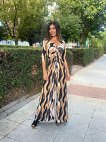 Mono nudo estampado negro/ocre