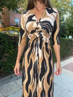 Mono nudo estampado negro/ocre