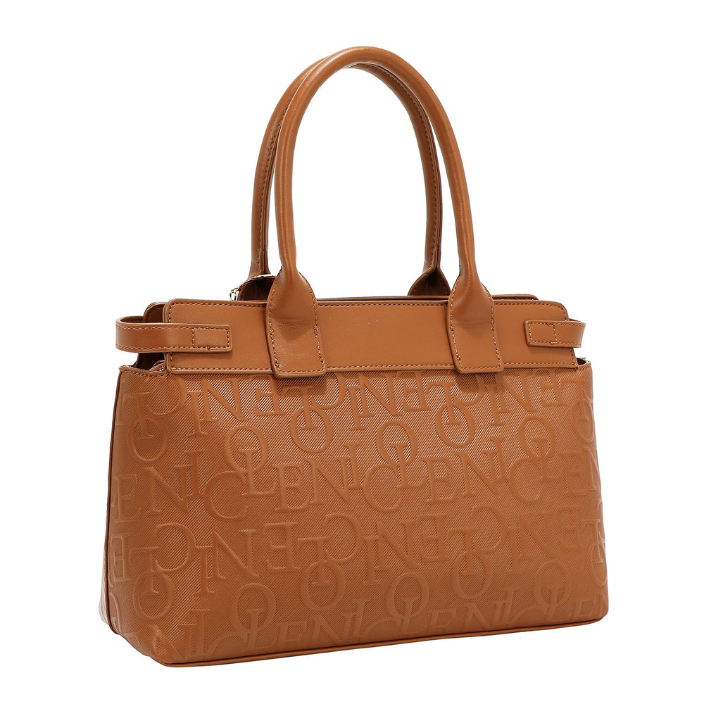 BOLSO SATCHEL ELEGANCE EN RELIEVE (MARRON)