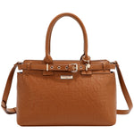 BOLSO SATCHEL ELEGANCE EN RELIEVE (MARRON)