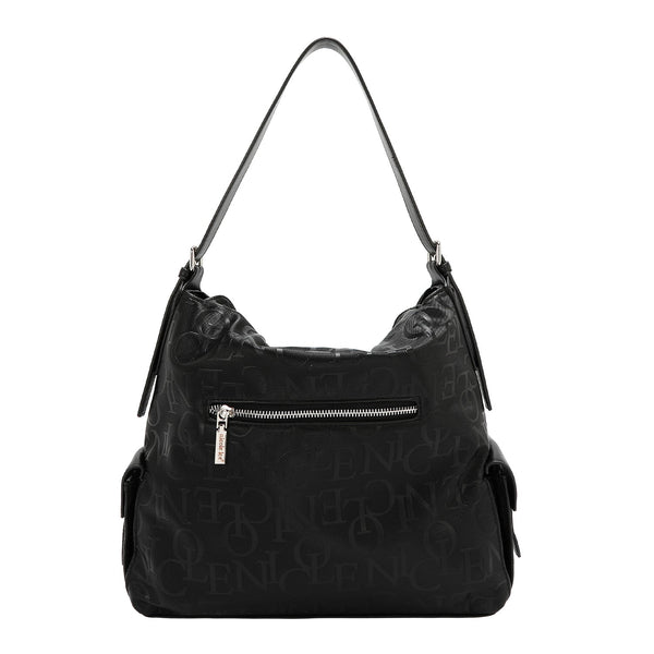BOLSO DE HOMBRO GRANDE ELEGANCIA EN RELIEVE (NEGRO)