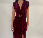 Vestido largo Terciopelo granate