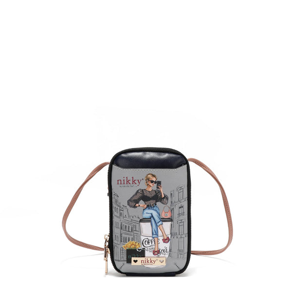 BOLSO CRUZADO CON CREMALLERA PARA TELÉFONO/CARTERA (URBAN COFFEE DREAM)