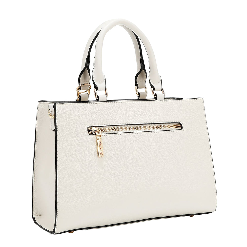 BOLSO DE BOLSILLO CON BLOQUES DE COLOR (BLANCO)