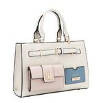 BOLSO DE BOLSILLO CON BLOQUES DE COLOR (BLANCO)