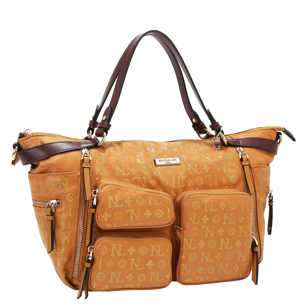 BOLSO DE COMPRAS CON LOGOTIPO MONOGRAMA (CAMEL)