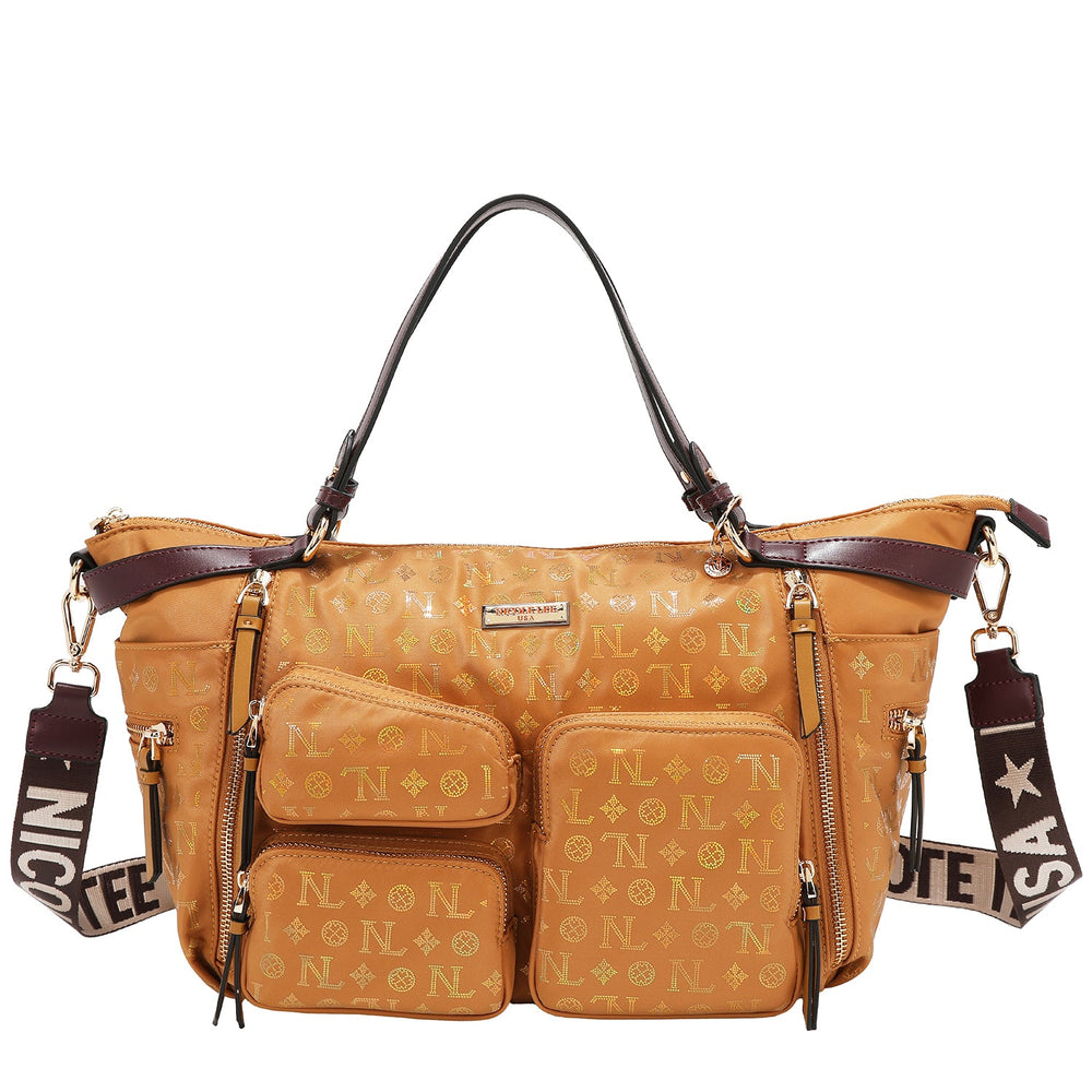 BOLSO DE COMPRAS CON LOGOTIPO MONOGRAMA (CAMEL)