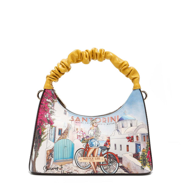 BOLSO DE MANO CON CINTA ARRUGADA