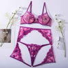 Sexy Transparent Three-Piece Underwear Set with Front Detachable Bra - Wholesale Lingerie Over View