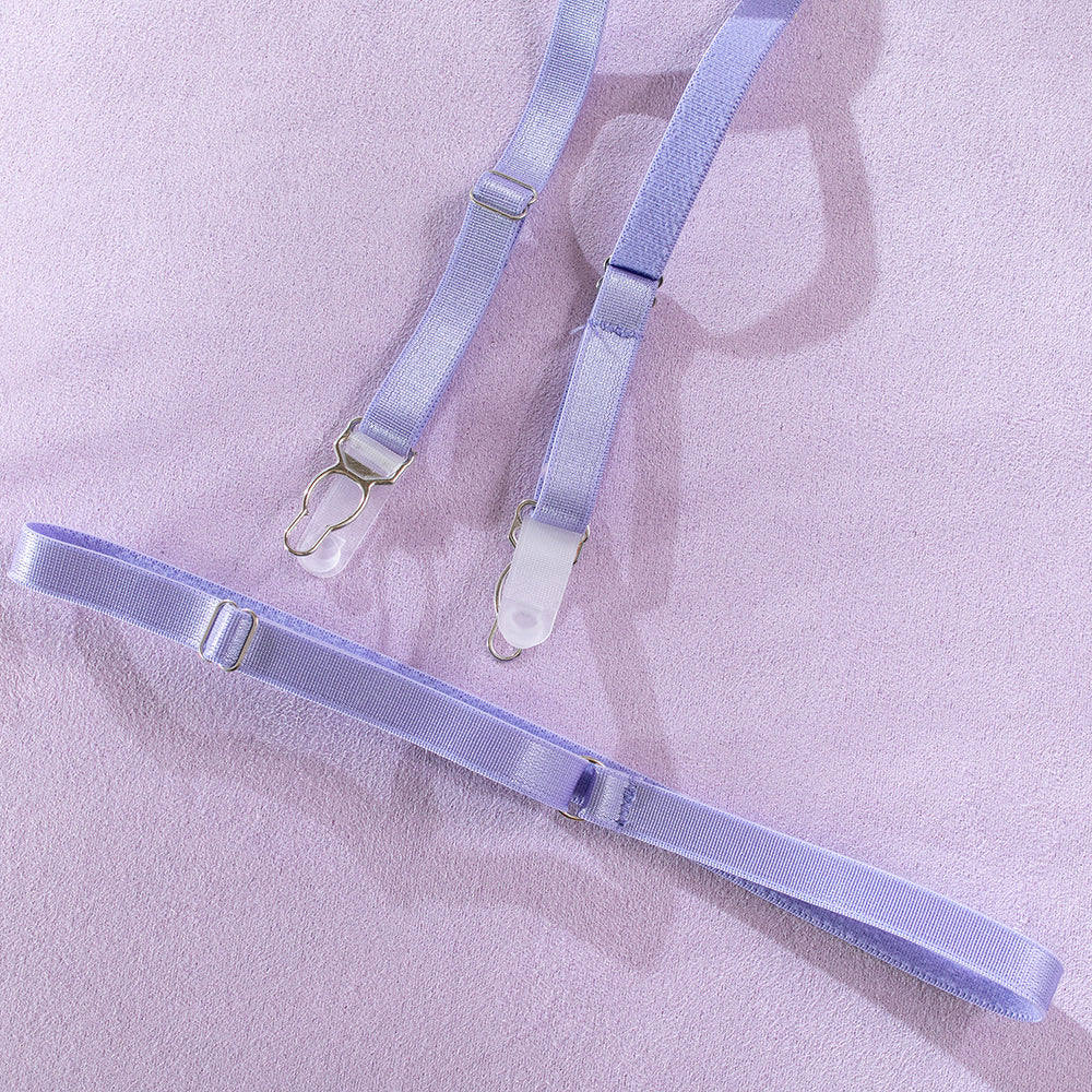 Wholesale Intimate Lingerie Set with Sexy Hollow Lace in Pink Leg Ring Details